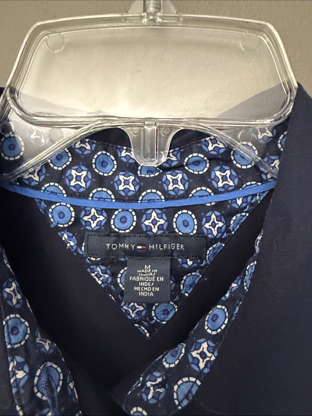 Tommy Hilfiger Women’s Navy Midi Shirt Dress with Bright Blue Trim - Size M - Picture 2 of 11